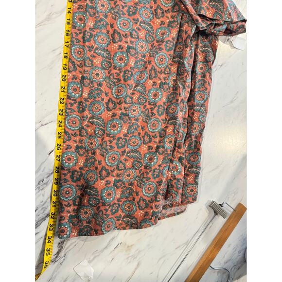 Faherty The Breeze Shirt Men XXL Rust Floral Short Sleeve Button Up Linen Tencel - Picture 5 of 6